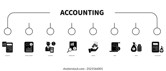 Conceito de ilustração de vetor de ícone da Web de banner de contabilidade