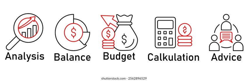 Accounting banner web icon vector illustration concept for business and finance with an icon of the audit  analysis  balance  budget  calculation  and advice
