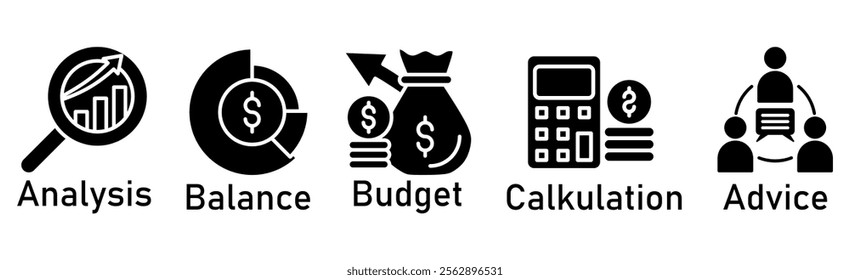 Accounting banner web icon vector illustration concept for business and finance with an icon of the audit  analysis  balance  budget  calculation  and advice
