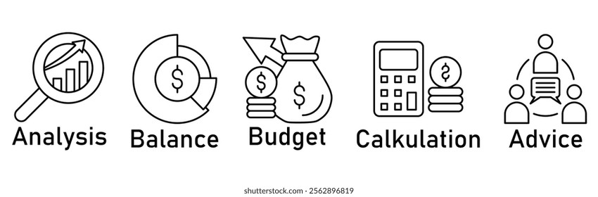 Accounting banner web icon vector illustration concept for business and finance with an icon of the audit  analysis  balance  budget  calculation  and advice
