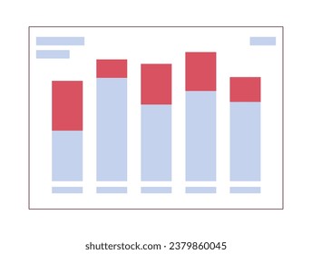 Objeto de dibujo 2D de barra de contabilidad. Análisis financiero. Revisar el rendimiento empresarial en el fondo blanco del elemento vector aislado. Marketing analítico. Ilustración de punto plano de color de informe de datos corporativos