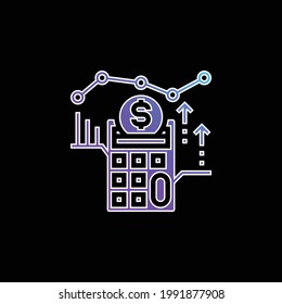 Accounting blue gradient vector icon
