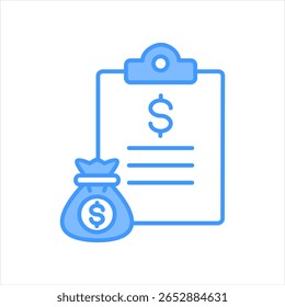 Ilustração do vetor de ícone azul de contabilidade
