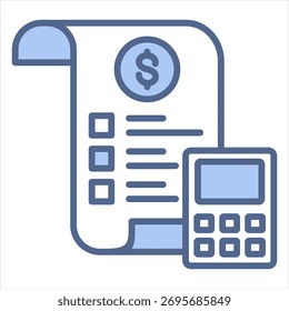 Accounting Blue Icon Vector Illustration