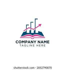 accounting book, chart education modern logo