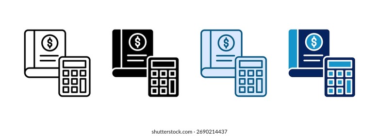 Accounting Book Icon Set Multiple Style Collection