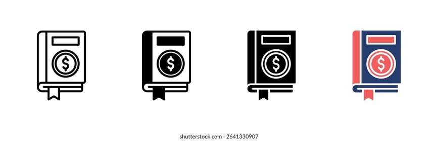 Accounting Book icon sheet multiple style collection