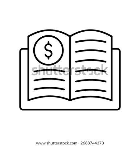 Accounting Book thinline icon , vector, pixel perfect, illustrator file 