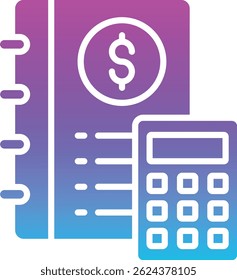 Icono de Vector de libro de contabilidad. Se puede utilizar para aplicaciones de impresión, móviles y de Web.