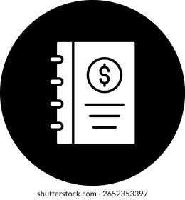 Accounting Book vector icon. Can be used for printing, mobile and web applications.