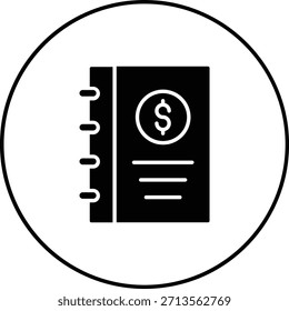 Icono de Vector de libro de contabilidad. Se puede utilizar para aplicaciones de impresión, móviles y de Web.