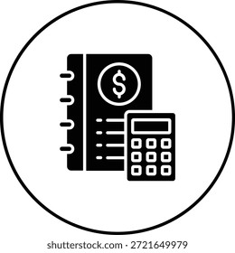Icono de Vector de libro de contabilidad. Se puede utilizar para aplicaciones de impresión, móviles y de Web.