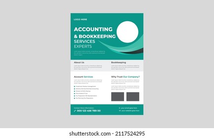 Accounting and Bookkeeping Fleyr Design, Investment Flyer Template, Finance Banking Poster Leaflet Template. Investment Finance Flyer Design