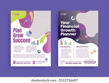 Accounting and bookkeeping service print flyer or poster template,   financial planner and income Tax service solution  flyer or poster, budget management service flyer template