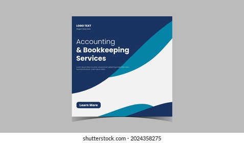 Accounting And Bookkeeping Service Social Media Post. Accounting Services Social Media Post