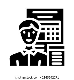 accounting boss glyph icon vector. accounting boss sign. isolated contour symbol black illustration
