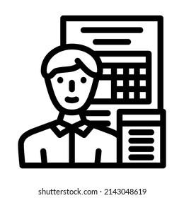 accounting boss line icon vector. accounting boss sign. isolated contour symbol black illustration