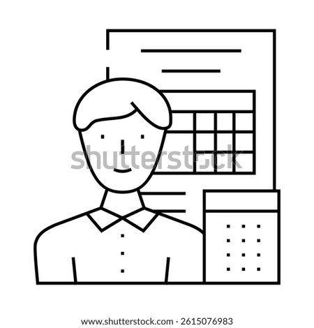 accounting boss line icon vector. accounting boss sign. isolated contour symbol black illustration