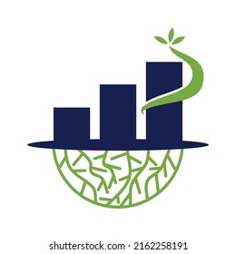 logotipo de la raíz de la hoja de contabilidad Icono Ilustración Marca Identidad