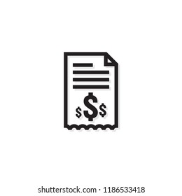 Accounting business management line Icon. Payment money dollar bill Invoice symbol. budget cost finance report document with chart. Small data concept. outline vector illustration design.