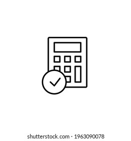 Accounting, calculate simple thin line icon vector illustration