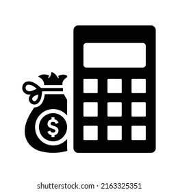 Accounting, Calculation, Calculator, Account Balance Icon. Black Vector Graphics.