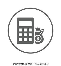 Accounting, Calculation, Calculator, Account Balance Icon. Gray Vector Graphics.