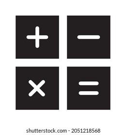 Accounting calculation key sign icon (Black Vector illustration)