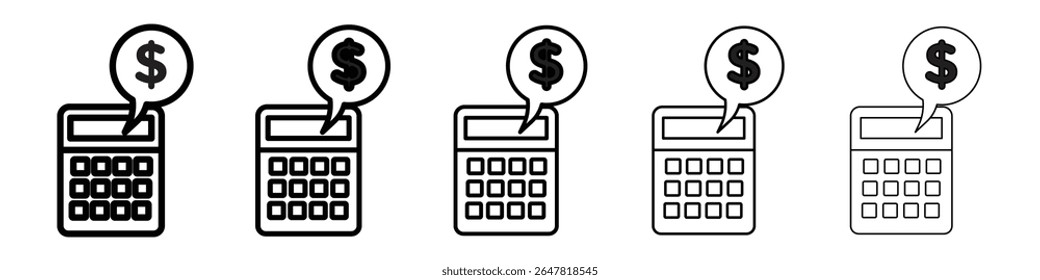 Icono de la calculadora de contabilidad Vector aislado sobre fondo blanco