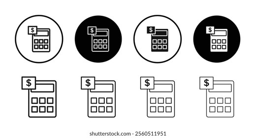 Accounting Calculator icon logo sign set vector outline