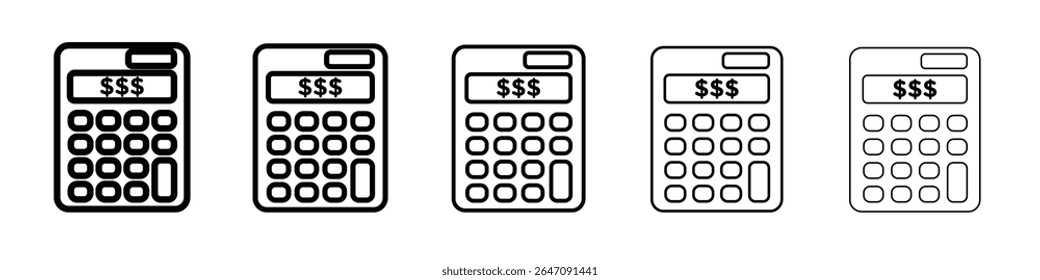 Icono de la calculadora Vector de contorno símbolo o ilustración