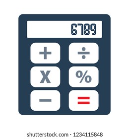 Accounting Calculator Isolated Vector - Mathematics Calculation Illustration Sign . Finance Digital Digital Sign Symbol