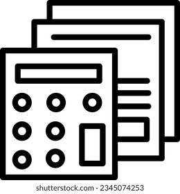 Accounting Calculator Math Outline Icon