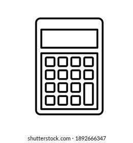 Accounting calculator numbers outline icon. line art design