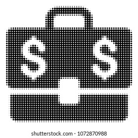Accounting Case halftone vector icon. Illustration style is dotted iconic Accounting Case icon symbol on a white background. Halftone texture is circle spots.