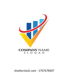 plantilla de icono de logotipo de ilustración de vector de gráfico contable