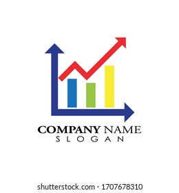 plantilla de icono de logotipo de ilustración de vector de gráfico contable