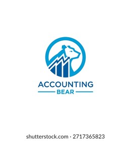 Logotipo de combinação de contabilidade com urso