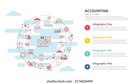 accounting concept for infographic template banner with four point list information