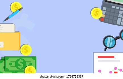 Accounting concept vector flat illustration design. Business financial management audit planning.