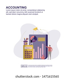 Accounting concept vector illustration flat design for presentation, social media promotion, banner, and more
