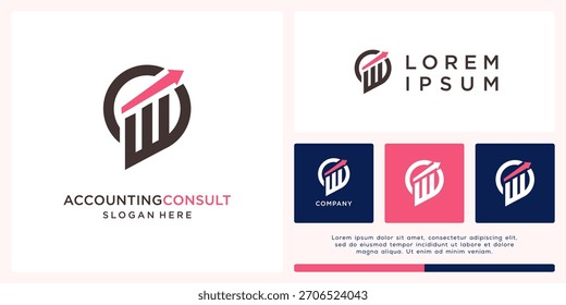 Buchhaltung beraten Logo-Design mit Graph und Pfeil