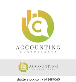 accounting consultants initial Letter C Logo design