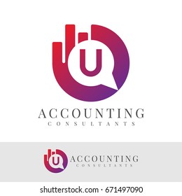 accounting consultants initial Letter U Logo design
