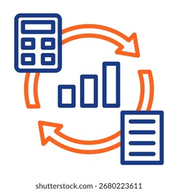 Accounting Cycle Icon Color Vector Illustration