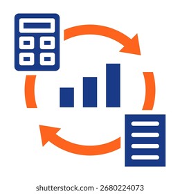 Accounting Cycle Icon Fill Vector Illustration