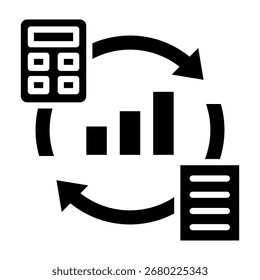 Accounting Cycle Icon Glyph Vector Illustration