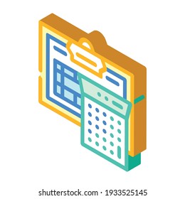 vector de icono isométrico del departamento de contabilidad. signo del departamento de contabilidad. ilustración de símbolo aislado
