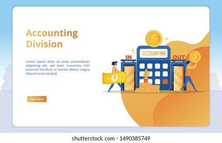Accounting division illustration for landing page templates