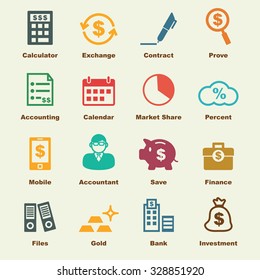 accounting elements, vector infographic icons